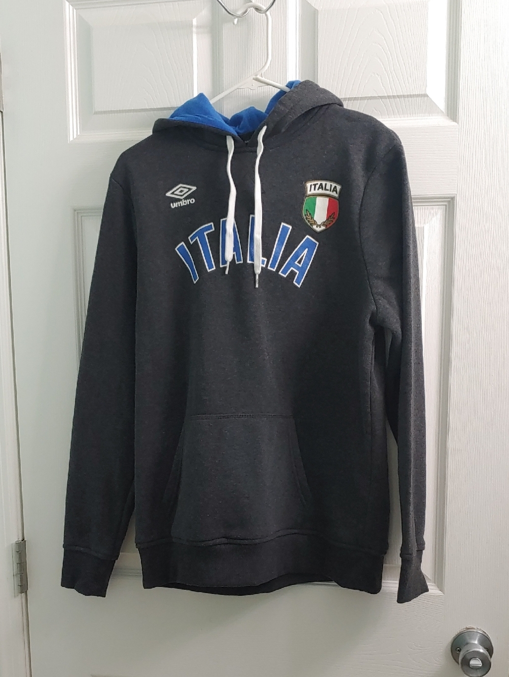 Umbro Italia Hoodies International Soccer Grey Futbol Sweatshirt Adult Size S